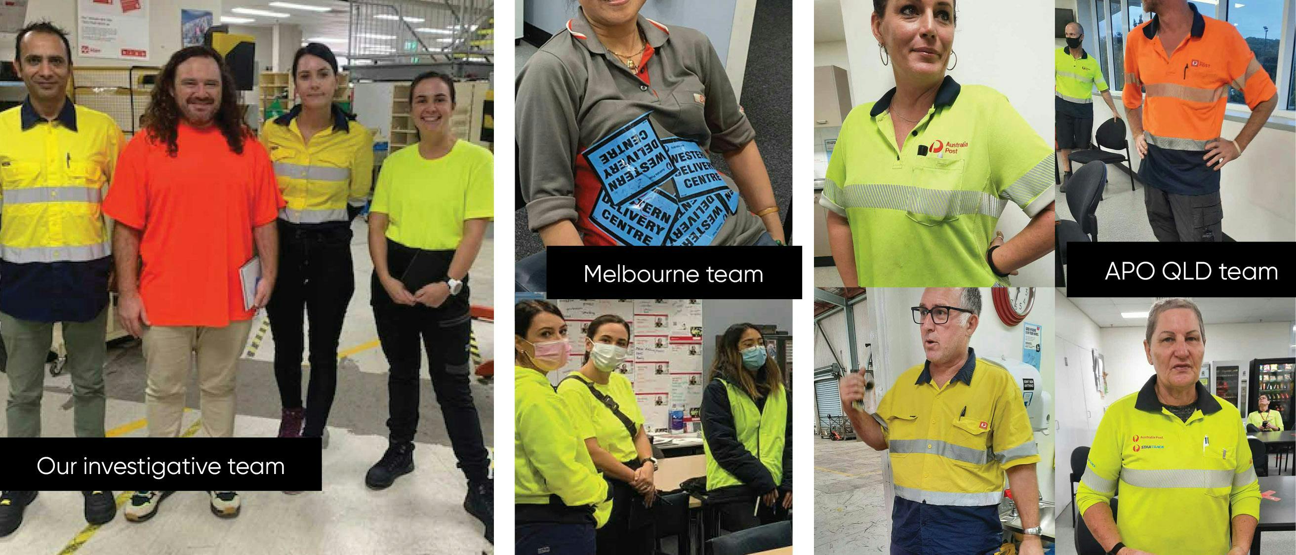 Australia Post and Workwear Group Uniforms teams